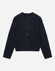 케이블 라운드넥 니트 가디건