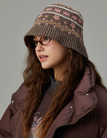 미니플라워 자카드 버킷햇