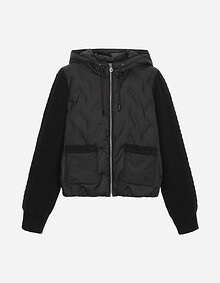 니트 소매 덕 다운 점퍼