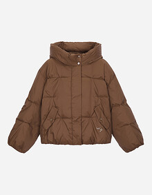 자수 포인트 숏 덕 다운 점퍼