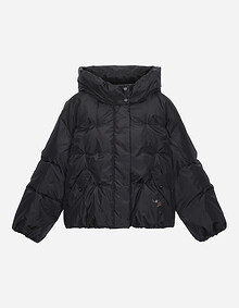 자수 포인트 숏 덕 다운 점퍼