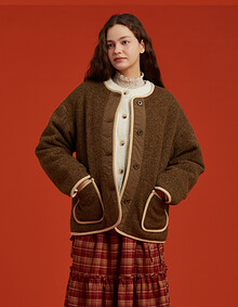 헤어리 부클 점퍼형 자켓