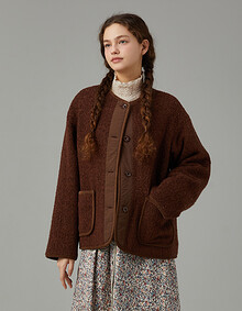 헤어리 부클 점퍼형 자켓