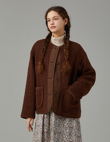 헤어리 부클 점퍼형 자켓