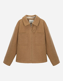 울 혼방 트러커 집업 자켓