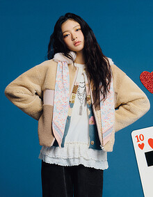 [KiiiKiii 착용] 블로킹 퍼 자켓