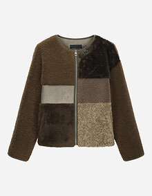 블로킹 퍼 자켓