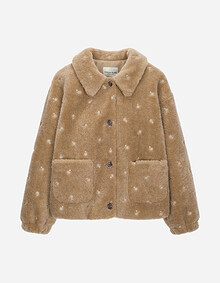 플라워자수 블루종 퍼 점퍼