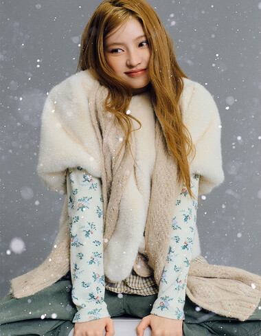 [KiiiKiii 착용] 퍼프 반소매 퍼 자켓