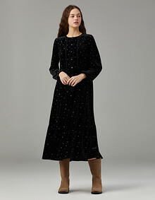 벨벳 플라워 원피스