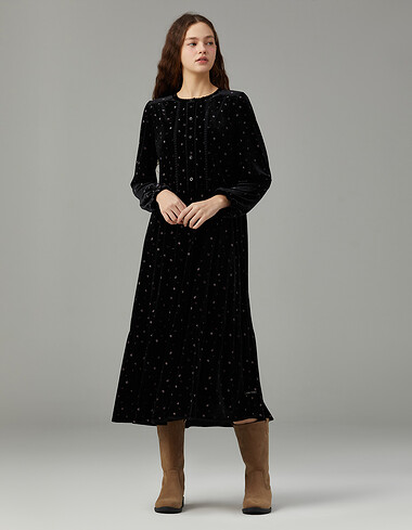 벨벳 플라워 원피스