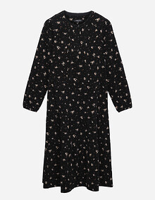 플라워 핀턱 기모 티어드 원피스