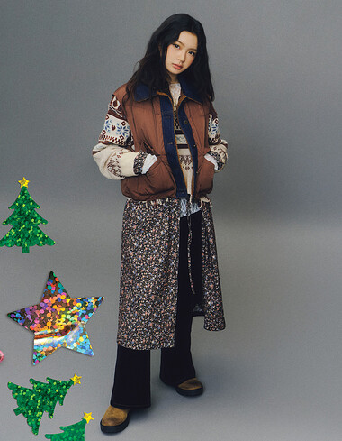 [KiiiKiii 착용] 브이넥 코듀로이 풀오픈 원피스