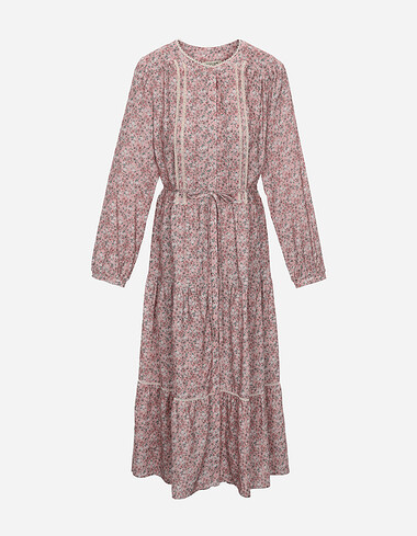 플라워 기모 풀오픈 원피스