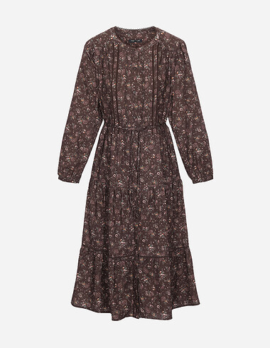 플라워 기모 풀오픈 원피스