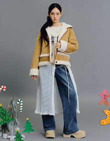 [KiiiKiii 착용] 헤어리 레이어드 니트 원피스