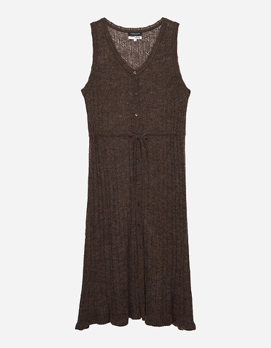 헤어리 레이어드 니트 원피스