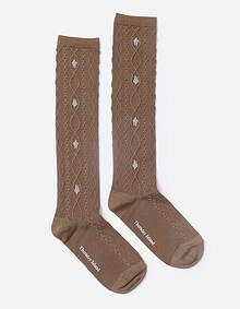 잔꽃 자카드 니삭스