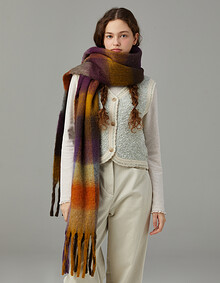 바이올렛 체크 머플러