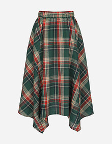 깅엄체크 밴딩 레이어드 스커트