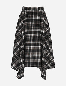 깅엄체크 밴딩 레이어드 스커트