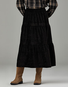 A라인 스웨이드 스커트