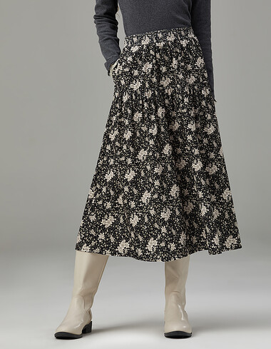 코듀로이 셔링 스커트