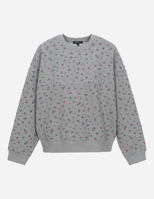 미니 플라워 기모 스웻셔츠