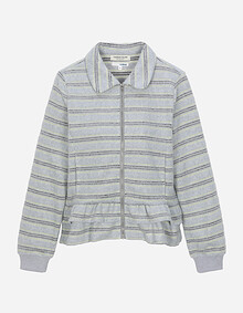 스트라이프 프릴 셔츠형 집업