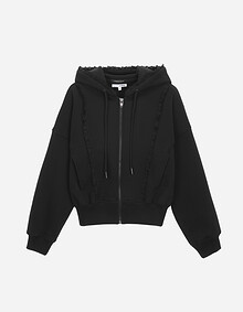 블루종 후드 기모 집업