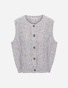 라운드넥 케이블 니트 베스트