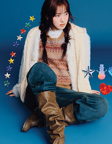 [KiiiKiii 착용] 자카드 라운드넥 니트 베스트