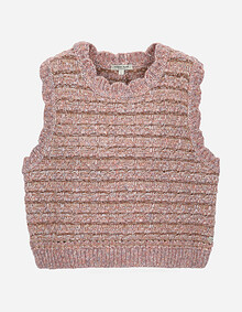 멀티 컬러 트위드 니트 베스트