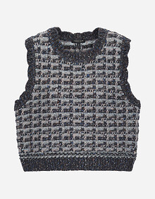 멀티 컬러 트위드 니트 베스트