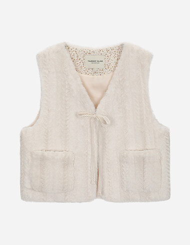 헤링본 퍼 베스트