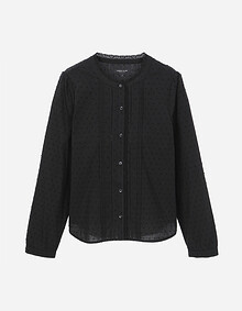 레이스 믹스 프릴 블라우스