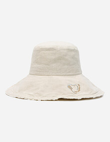 플라워 자수 포인트 모자