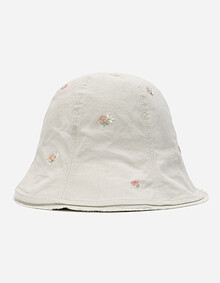 플라워 자수 포인트 버킷햇
