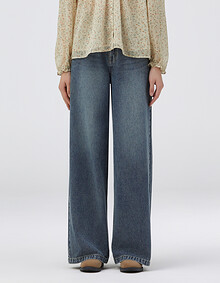 중청 세미 와이드 데님팬츠