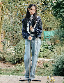 [KiiiKiii 착용] 밴딩 일자핏 데님 팬츠