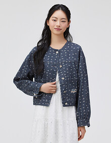 라운드넥 패턴 자켓