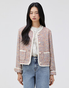 레이스 디테일 트위드 자켓