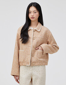 조개자수 트위드 점퍼