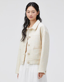 조개자수 트위드 점퍼