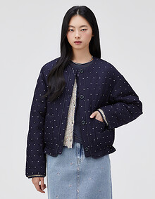 하트 패턴 퀼팅 점퍼