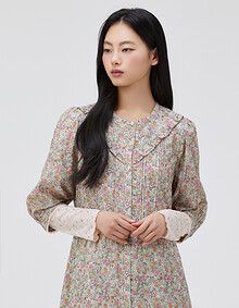 프릴 요크 풀오픈 원피스