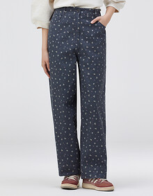 플라워 패턴 배기 팬츠