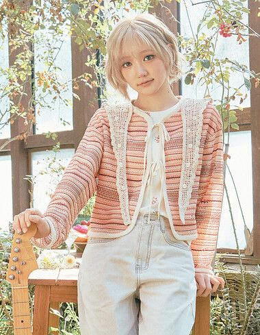 [KiiiKiii 착용] 크로셰 레이스 스카프