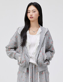 플라워 후드 집업