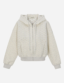 올오버 자수 패턴 후디 집업